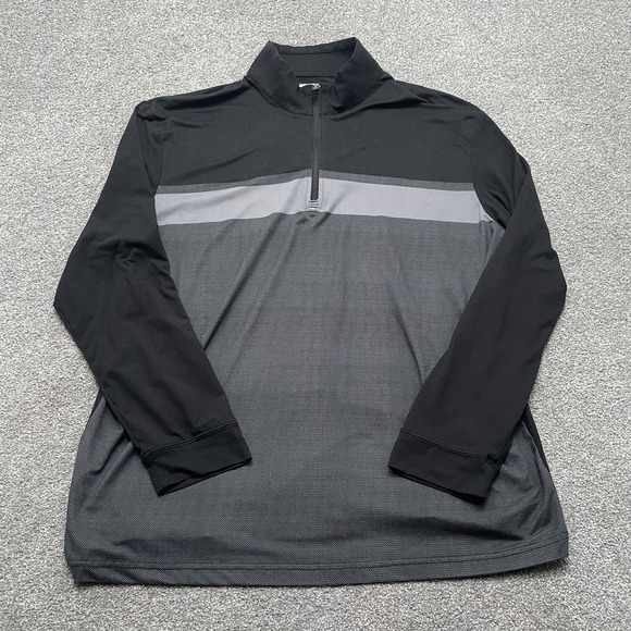 PGA TOUR Pullover Mens XL Black Gray Quarter Zip Golf Performance Mock Neck - Picture 1 of 8